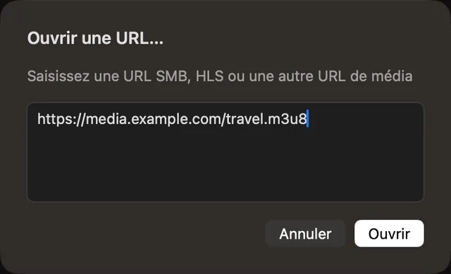 NAS · URL du média · URL