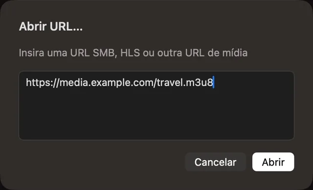 NAS · URL de mídia · URL